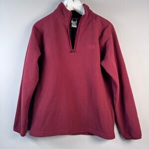 The North Face Men's M Burgundy/Red 1/4 Zip Fleece Jacket